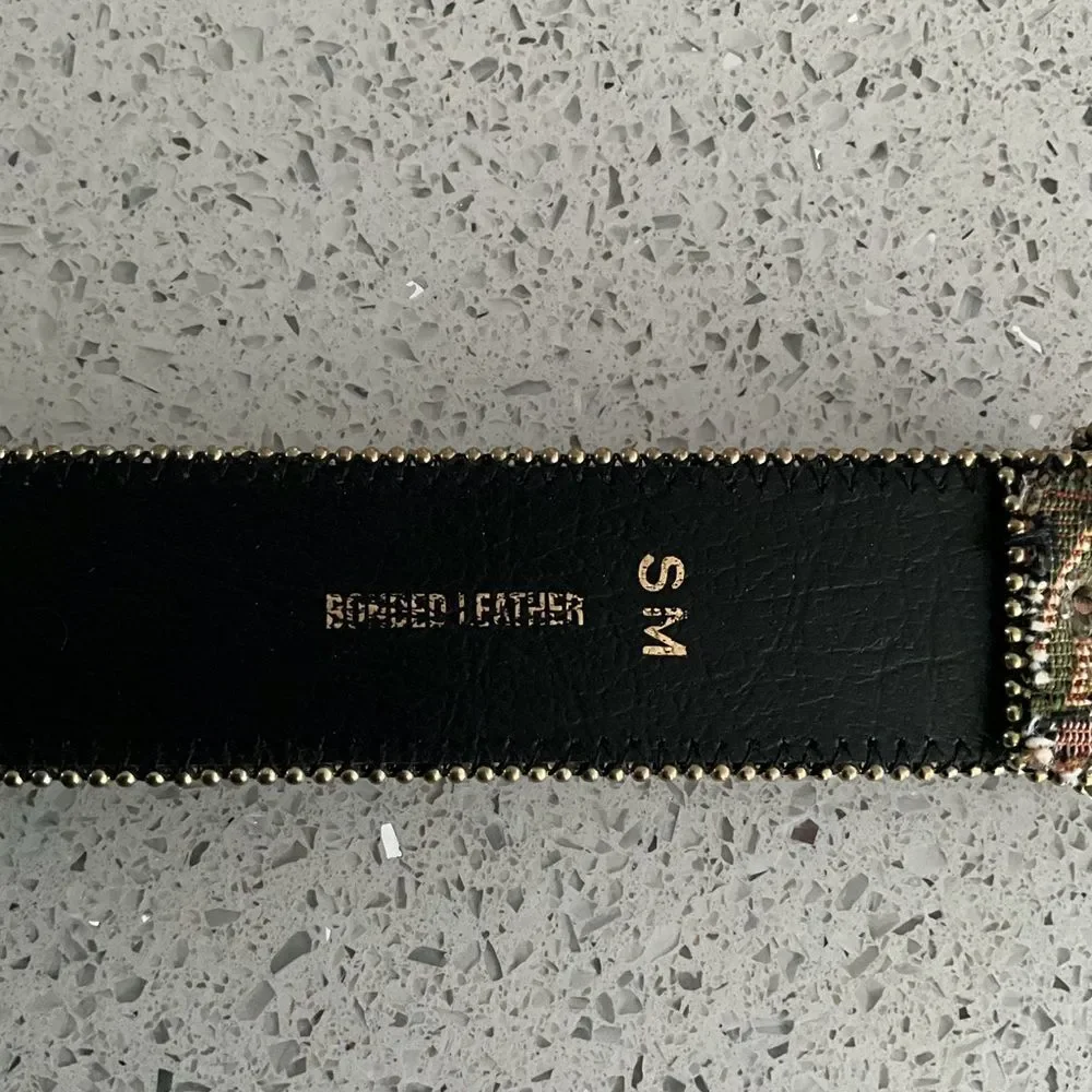 Bonded Leather & Tapestry Belt S / M